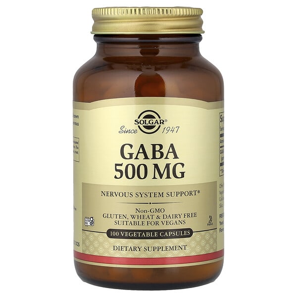 Solgar, GABA, 500 мг, 100 ширхэг капсул