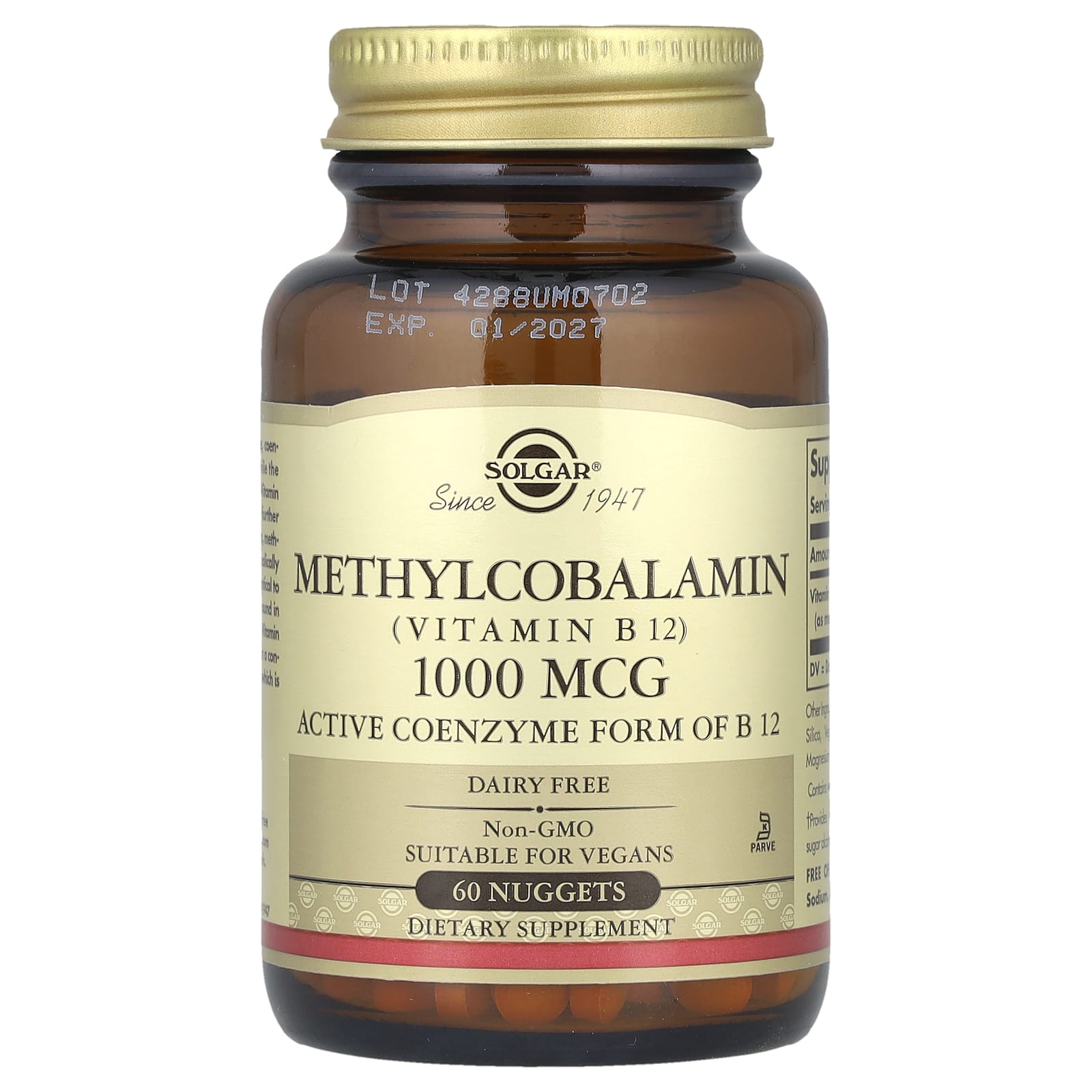 Solgar Methylcobalamin (Vitamin B12) 1,000 mcg 60 Nuggets