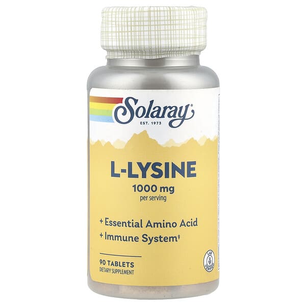 Solaray, L-Lysine, 90 шахмал