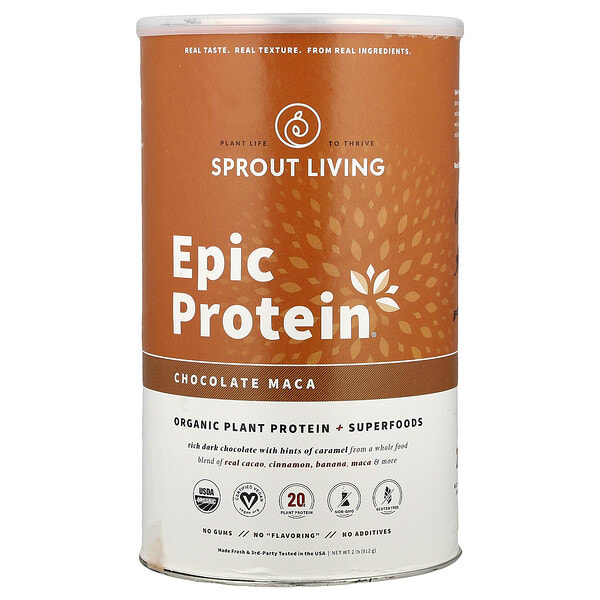Sprout Living, Epic Protein®, Organic Plant Protein + Superfoods, Chocolate Maca, 2 lb (912 g)