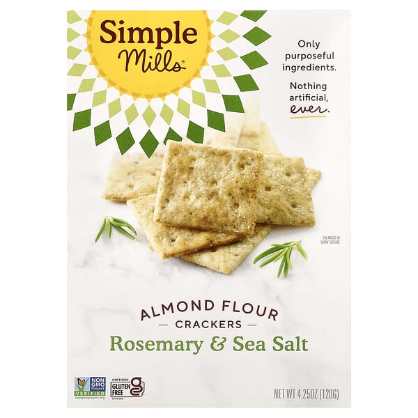 Simple Mills, Almond Flour Crackers, Rosemary & Sea Salt, 4.25 oz (120 g)
