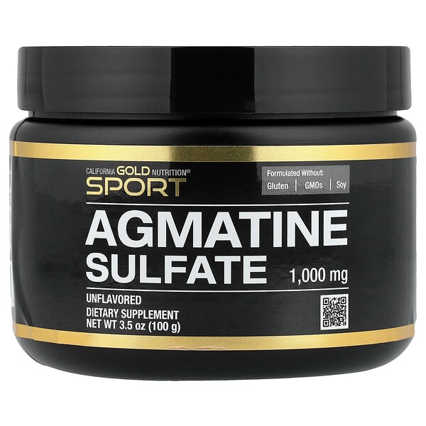 California Gold Nutrition, Sport, Agmatine Sulfate, амтгүй, 3.5 oz (100 g)