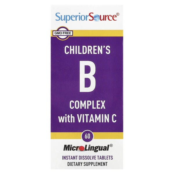Superior Source, Хүүхдийн B цогц Витамин C, 60 MicroLingual Instant Dissolve Tablets
