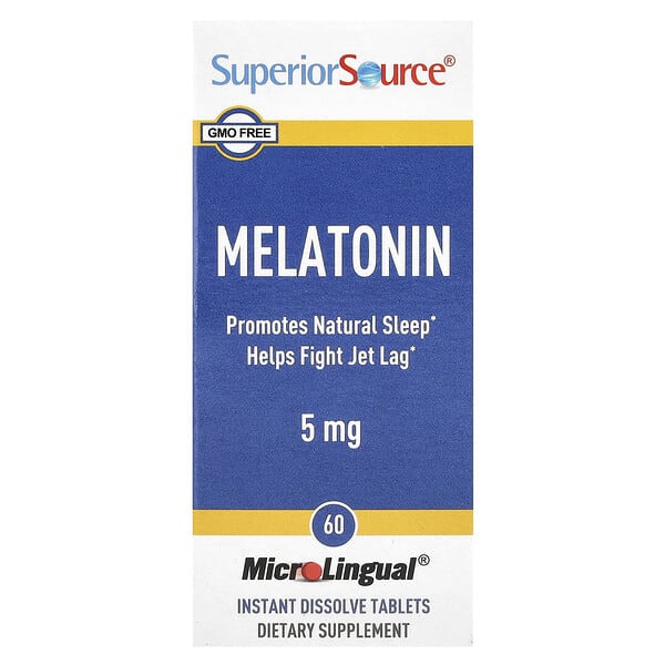 Superior Source, Мелатонин, 5 мг, 60 MicroLingual® Instant Dissolve Tablets