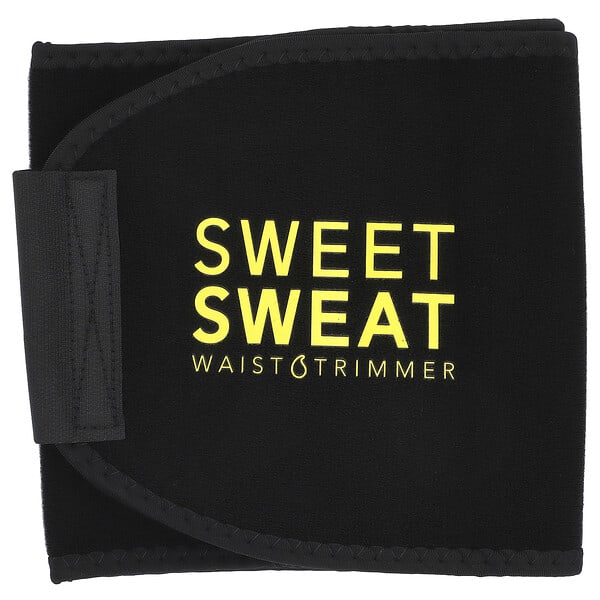 Sports Research, Sweet Sweat®, Waist Trimmer, Medium, Black & Yellow, 1 Belt