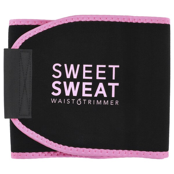 Sports Research, Sweet Sweat®, Waist Trimmer, Medium, Black & Pink, 1 Belt