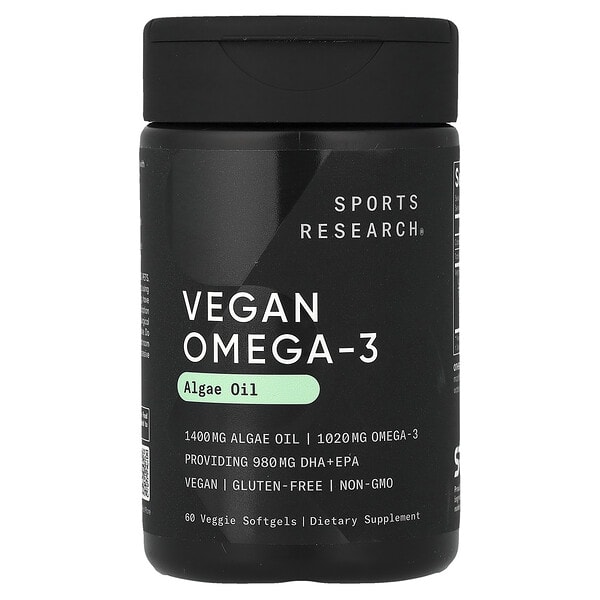 Sports Research, веган Omega-3, 60 ширхэг зөөлөн капсул