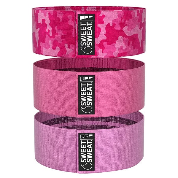 Sports Research, Sweet Sweat, Hip Bands, Pink, 3 Bands
