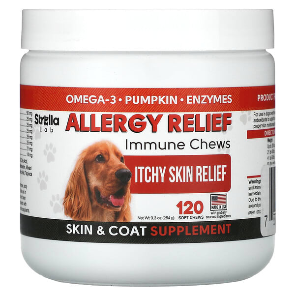 StrellaLab, Allergy Relief, Immune Chews, For Dogs, 120 Soft Chews, 9.3 oz (264 g)