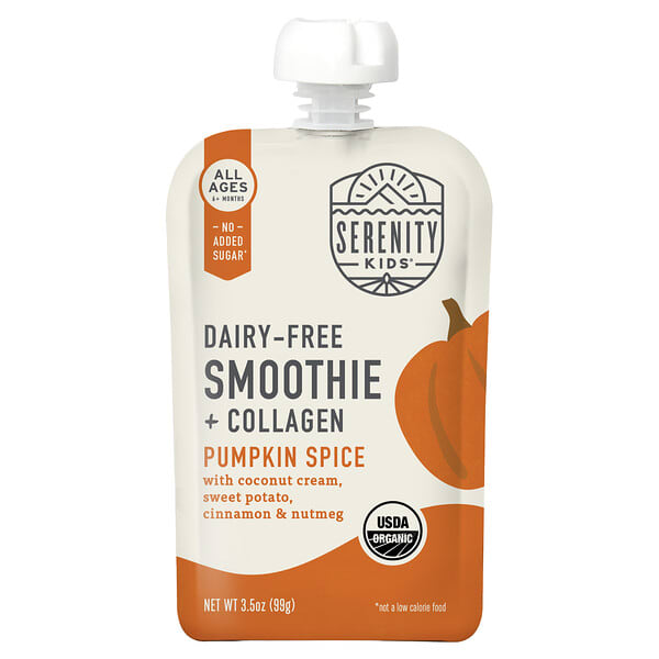 Serenity Kids, Dairy-Free Smoothie + Collagen, All Ages 6+ Months, Pumpkin Spice, 3.5 oz (99 g) (Discontinued Item)