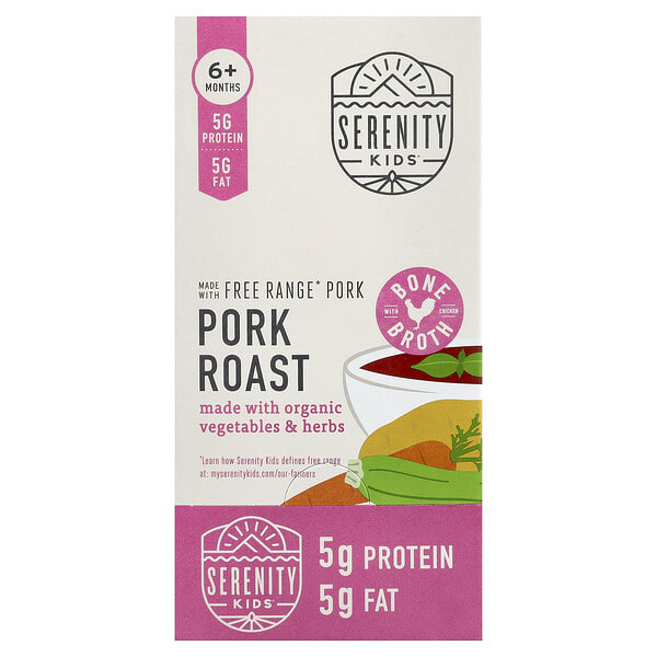 Serenity Kids, Pork Roast, Made with Organic Vegetable & Herbs, 6+ Months, 6 Pouches, 3.5 oz (99 g) Each