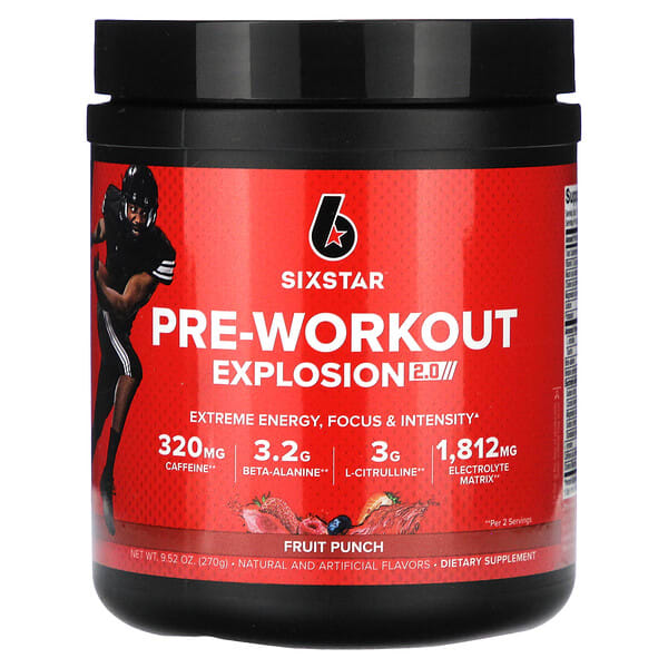 SIXSTAR, Pre-Workout Explosion 2.0, жимс Punch, 9.52 oz (270 g)