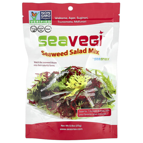 SeaSnax, SeaVegi™, Seaweed Salad Mix, 0.9 oz (25 g)