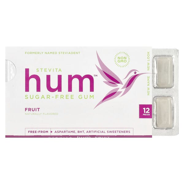 Stevita Naturals, Hum™, Sugar-Free Gum, жимс, 12 Pieces (Discontinued Item)