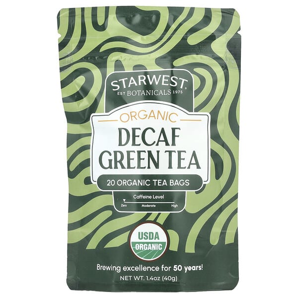 Starwest Botanicals, Organic Decaf Green Tea, 20 Tea Bags, 1.4 oz (40 g)