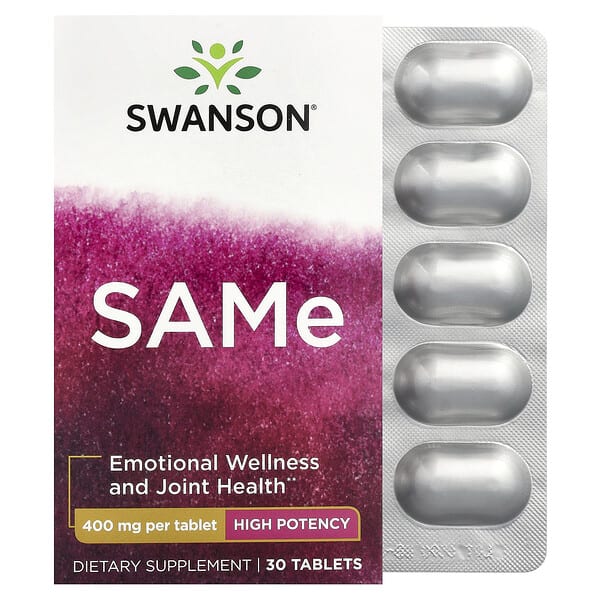 Swanson Витаминs, SAMe, 400 мг, 30 шахмал