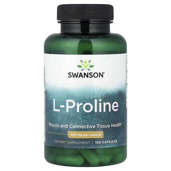 Swanson Витаминs, L-Proline, 500 мг, 100 капсул