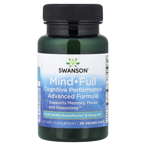 Swanson Витаминs, Mind-Full, Cognitive Performance, сайжруулсан найрлага, 30 ширхэг капсул (Discontinued Item)