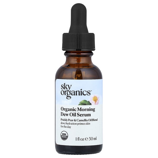 Sky Organics, Organic Morning Dew Oil Serum, Prickly Pear & Camellia Oil Blend, 1 fl oz (30 ml)