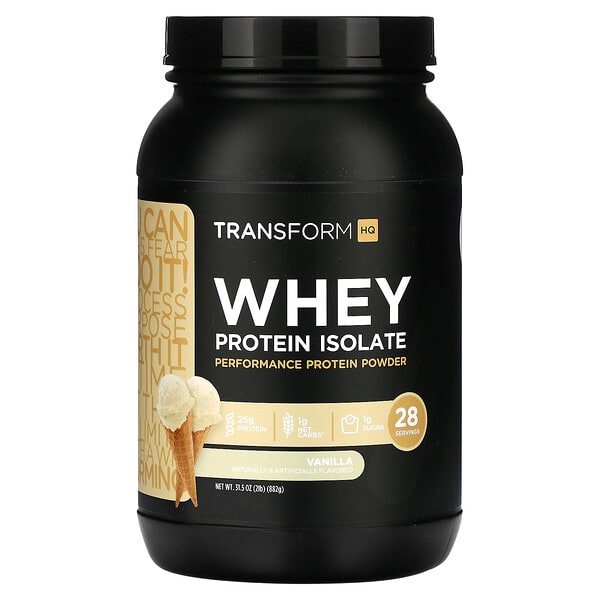 TransformHQ, Whey уургийн изолят, Vanilla, 2 lb (882 g)