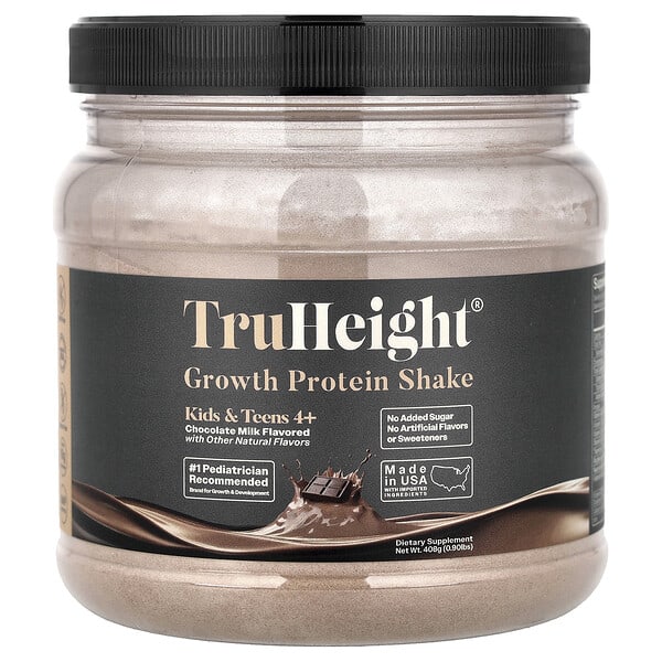 TruHeight, Growth Protein Shake, Kids & Teens 4+, Chocolate Milk, 0.9 lbs (408 g)