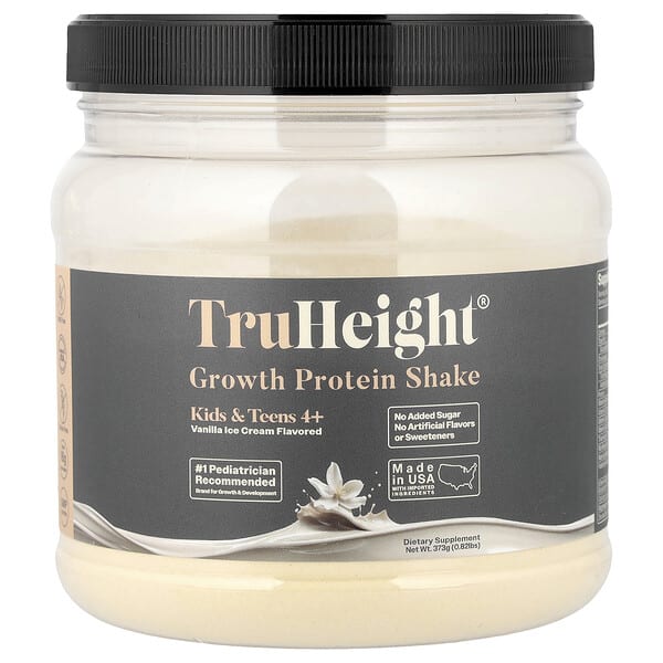 TruHeight, Growth Protein Shake, Kids & Teens 4+, Vanilla Ice Cream, 0.82 lbs (373 g)