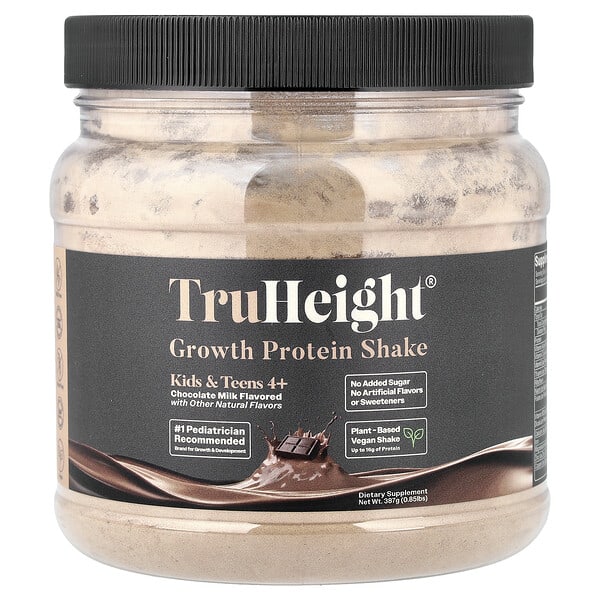 TruHeight, Kids And Teens Growth Pea Protein Shake, For Kids 5+, Chocolate, 0.85 lbs (386 g)