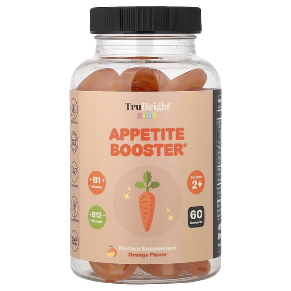 TruHeight, Хүүхдийн, Appetite Booster Gummies, For Kids 2+, Orange, 60 чихэр