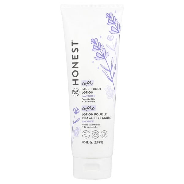 The Honest Company, Calm, Face + Body Lotion, Lavender, 8.5 fl oz (250 ml) (Discontinued Item)