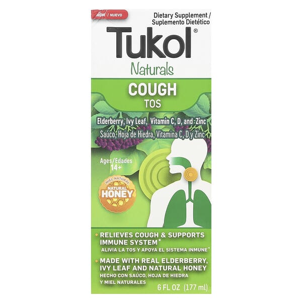 Tukol, Naturals, Cough, Ages 14+, Natural Honey, 6 fl oz (177 ml) (Discontinued Item)