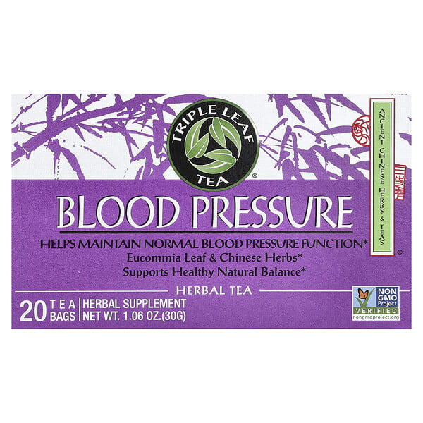 Triple Leaf Tea, Blood Pressure Herbal Tea, 20 Tea Bags, 1.06 oz (30 g)