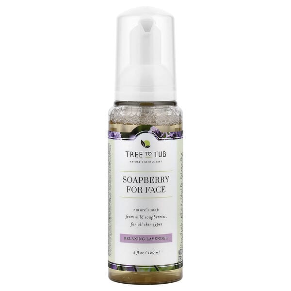 Tree To Tub, Soapberry For Face, For All Skin Types, Relaxing Lavender, 4 fl oz (120 ml) (Discontinued Item)
