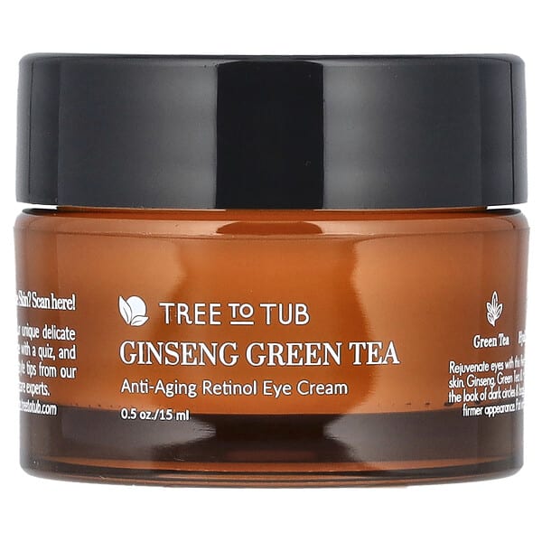 Tree To Tub, Жэньшень Ногоон цай, Anti-Aging Retinol Eye Cream, 0.5 oz (15 ml)