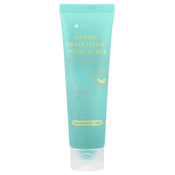 Tree To Tub, Gentle Exfoliating Facial Scrub, Fragrance Free, 4.1 fl oz (120 ml)