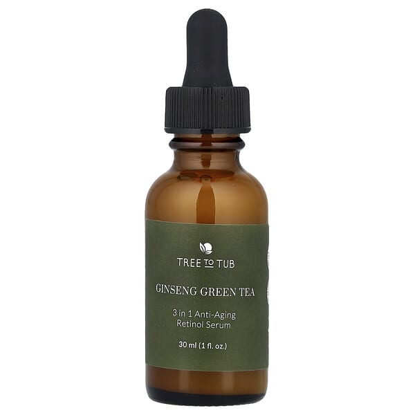 Tree To Tub, Жэньшень Ногоон цай, 3-in-1 Anti-Aging Retinol Serum, 1 fl oz (30 ml) (Discontinued Item)