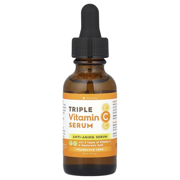Tree To Tub, Triple Vitamin C Serum, Fragrance Free, 1 fl oz (30 ml)