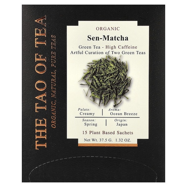 The Tao of Tea, органик ногоон цай, Sen-Matcha, 15 Plant Based Sachets, 1.32 oz (37.5 g) (Discontinued Item)