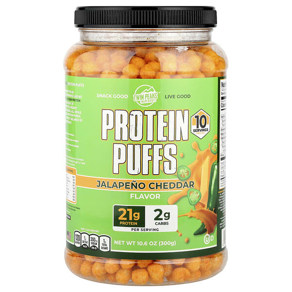 Twin Peaks Ingredients, Protein Puffs, Jalapeno Cheddar, 10.6 oz (300 g)