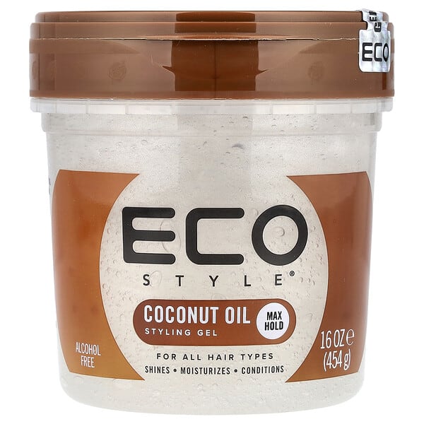 Eco Style, Styling Gel, Max Hold, All Hair Types, кокосын тос, 16 oz (454 g)