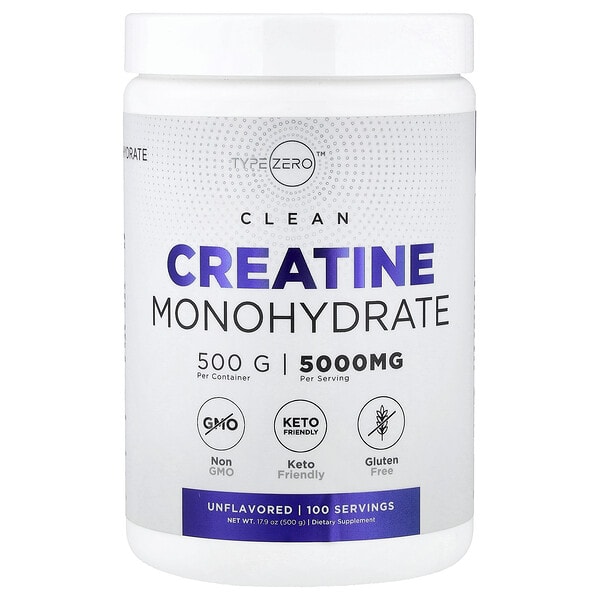 TypeZero, Clean, креатин моногидрат, амтгүй, 17.6 oz (500 g)