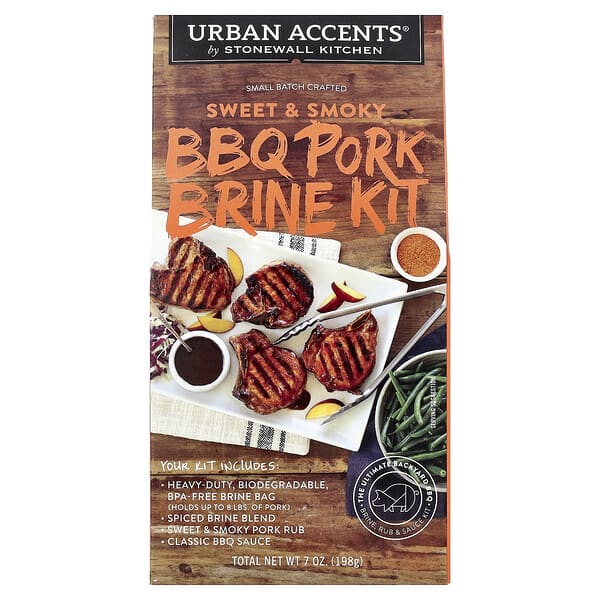 Urban Accents, Sweet & Smoky BBQ Pork Brine Kit, 7 oz (198 g)