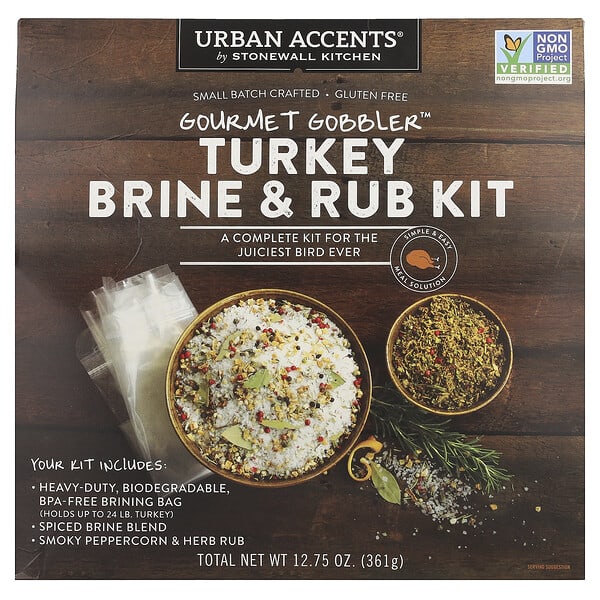 Urban Accents, Gourmet Gobbler™, Turkey Brine & Rub Kit, 1 Kit, 12.75 oz (361 g) (Discontinued Item)