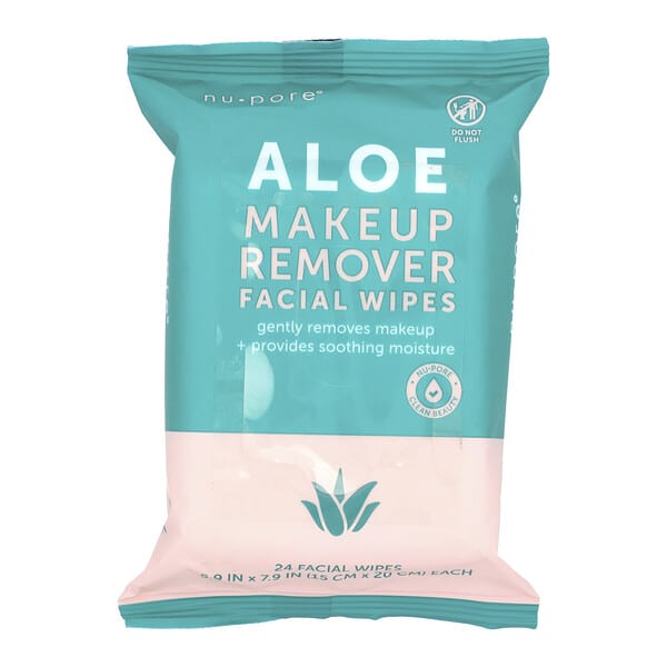 Nu-Pore, Aloe Makeup Remover Facial Wipes, 24 Wipes