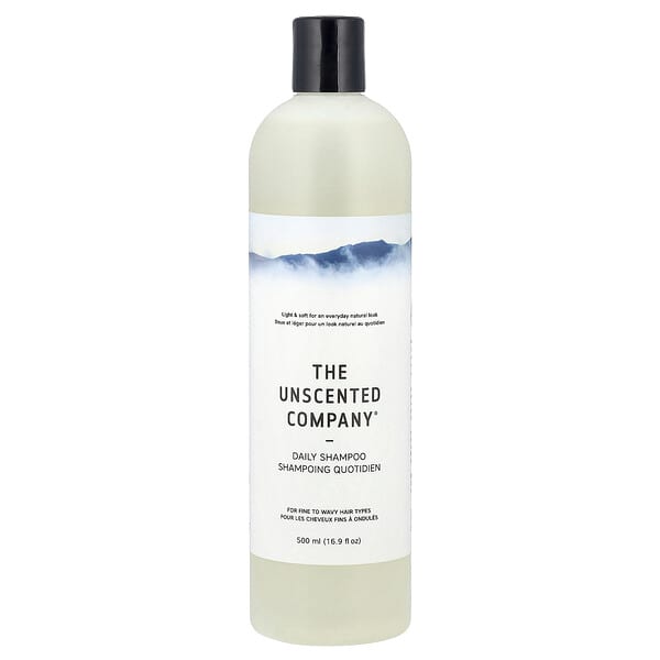 The Unscented Company, Daily Shampoo, For Fine to Wavy Hair Types, Fragrance Free, 16.9 fl oz (500 ml)