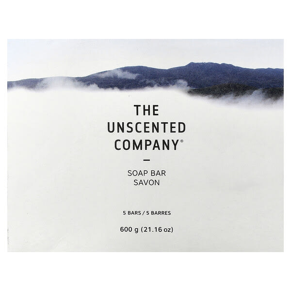 The Unscented Company, Soap Bar, Fragrance Free, 5 Bars, 21.16 oz (600 g) (Discontinued Item)