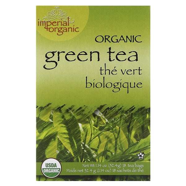 Uncle Lee's Tea, Imperial Organic, ногоон цай, 18 Tea Bags, 1.14 oz (32.4 g)