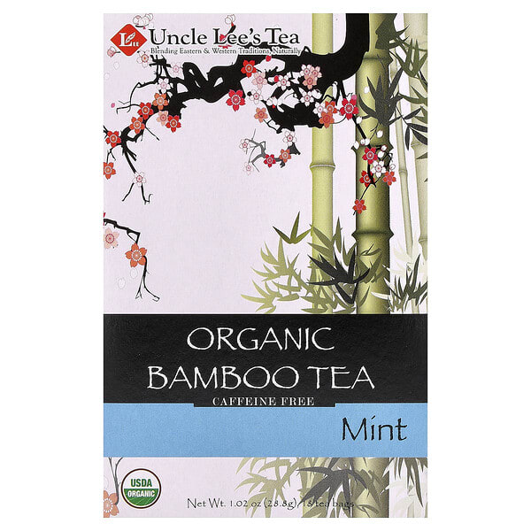 Uncle Lee's Tea, Organic Bamboo Tea, Mint, Caffeine Free, 18 Tea Bags, 1.02 oz (28.8 g)