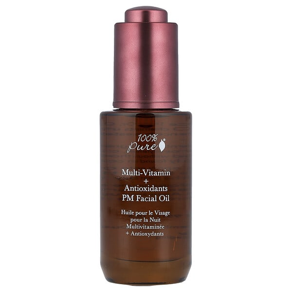 100% PURE, Multi-Vitamin + Antioxidants PM Facial Oil, 1 fl oz (30 ml)