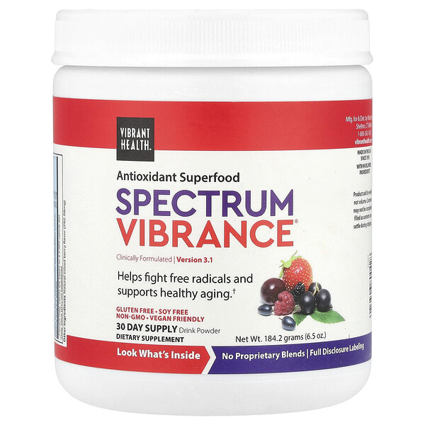 Vibrant Health, Spectrum Vibrance®, Antioxidant Superfood, Version 3.1, Mixed жимс, 6.5 oz (184.2 g)