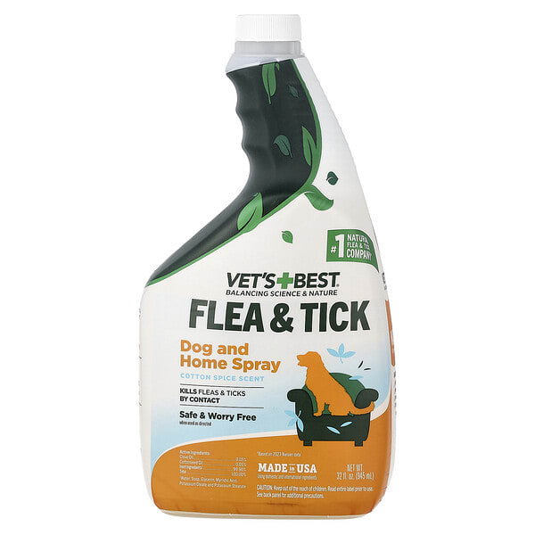 Vet's Best, Flea & Tick, Dog and Home Spray, Cotton Spice, 32 fl oz (945 ml)